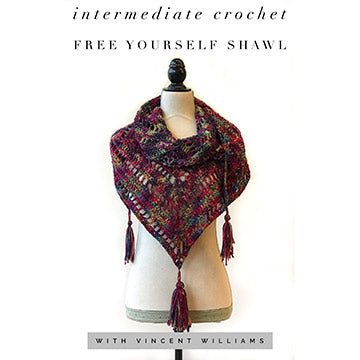 Intermediate Crochet Class: Free Yourself Shawl-3 Sessions: Sunday, January 5, 12 & 19: 10:00 - 12:00 pm-The Craftivist Atlanta