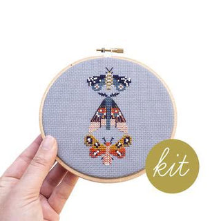 Moths Cross Stitch Kit-The Craftivist Atlanta