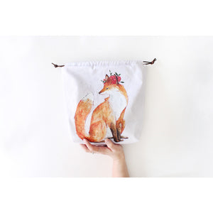 Lena the Fox project bag for knitting and crafts