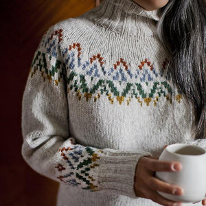 woman wearing a fair isle sweater