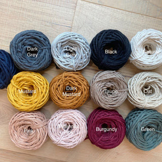 Macrame cotton cord in various colors