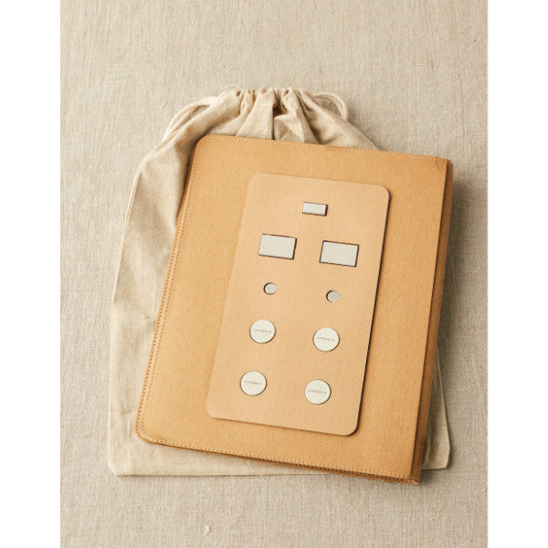 back of kraft cocoknits makers board with bag