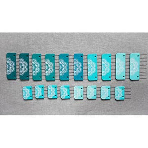 Mindful Knit Blockers lined up to show size