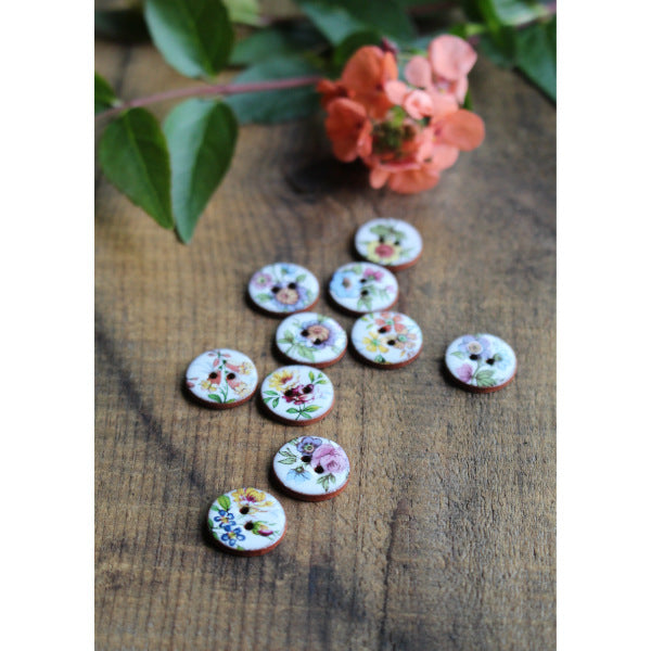 mini wildflower ceramic buttons