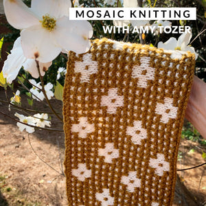 Mosaic knitting based on the Pressed Flowers pattern by Amy Christoffers