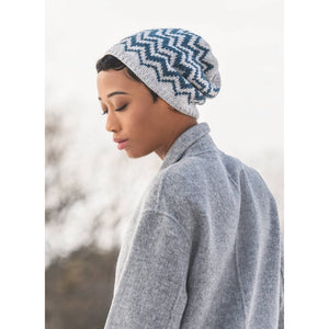 Chevron hat knit in Blue Sky Fibers Woolstok yarn