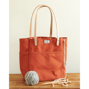 artifact knitting project bag in papaya