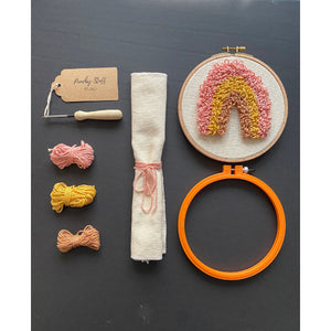 Boho Rainbow Punch Needle kit with all supplies