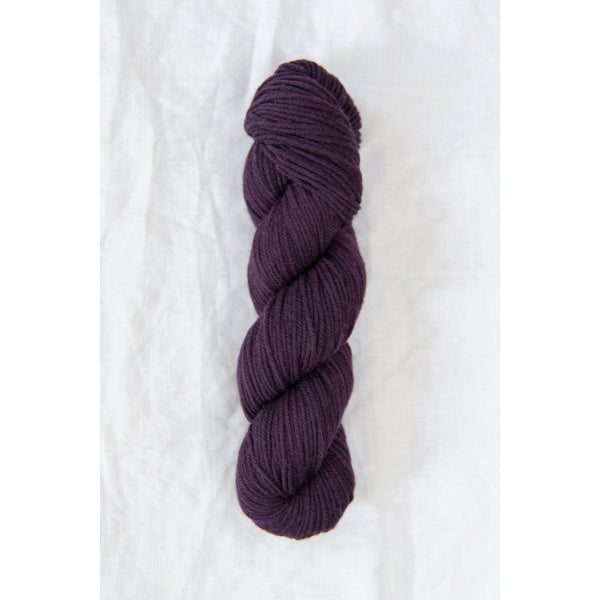 quince and co chickadee yarn in franks plum