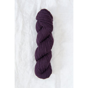quince and co chickadee yarn in franks plum