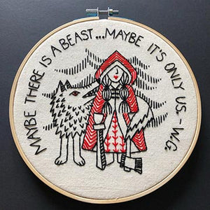 Red Riding Hood Embroidery Kit with a wolf
