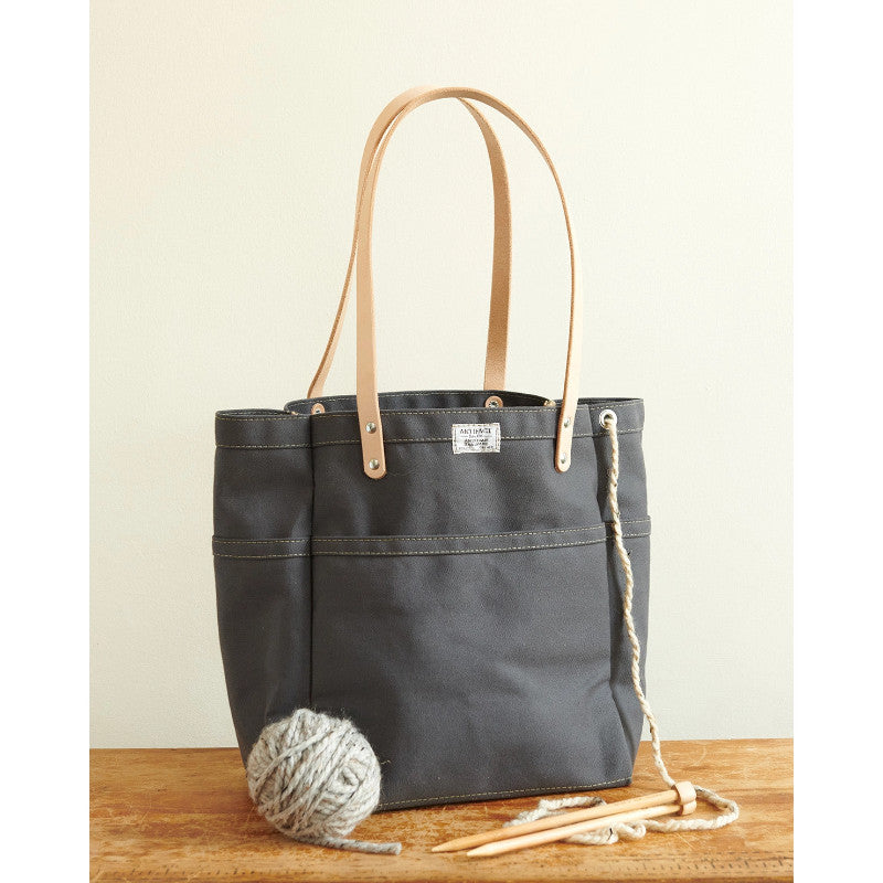 artifact knitting project bag in slate