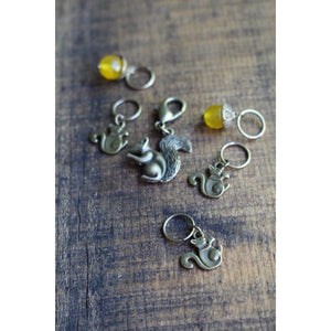 squirrel stitch marker set