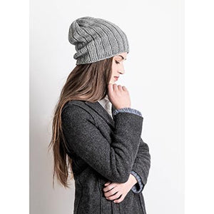 Woman wearing the Hilltop Family hat from Blue Sky Fibers