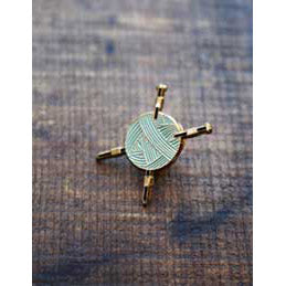Yarn and Needles Enamel Pin - Knitting Accessories for Your Project