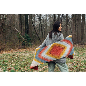 back of a colorful shawl