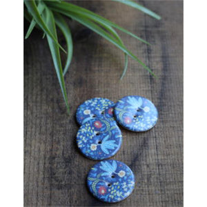 ceramic blue flower buttons