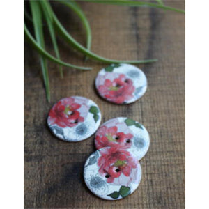 Ceramic Rose and Anemone Buttons