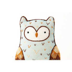 Horned Owl Embroidery Sewing Kit