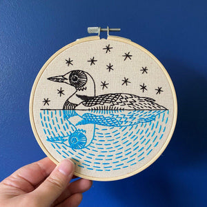 Loon embroidery kit