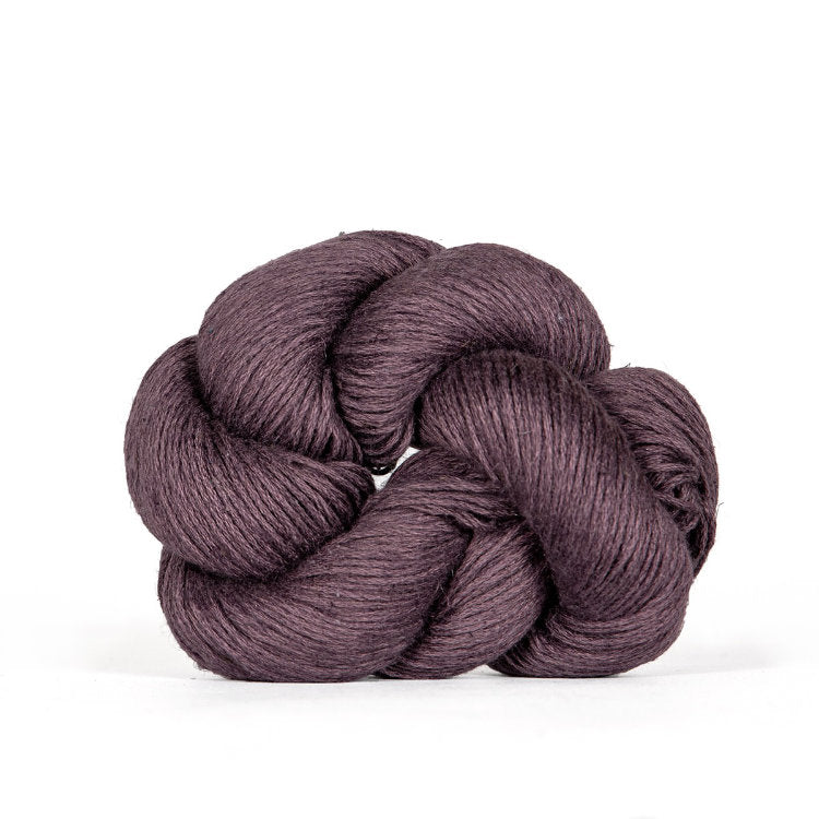 Kelbourne Woolens Mojave yarn in plum brown
