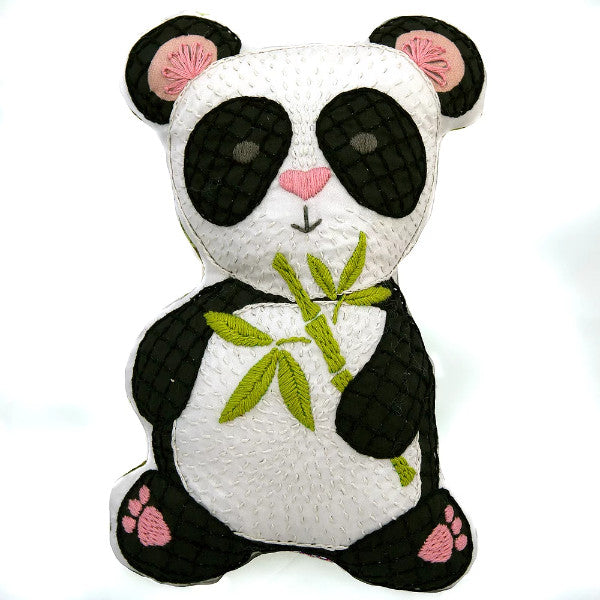 Stuffed embroidered panda