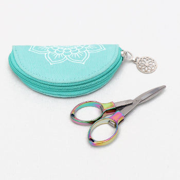 Knitters Pride rainbow folding scissors with pouch