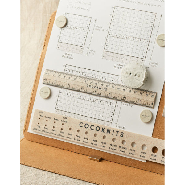 ruler and gauge set with makers keep and row counter