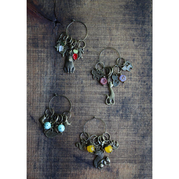Animal Stitch marker sets with rabbit, cat, bird and squirrel